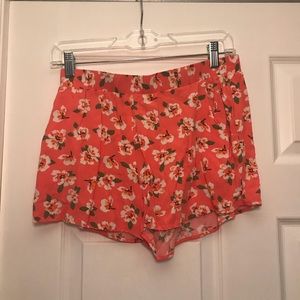 floral linen shorts